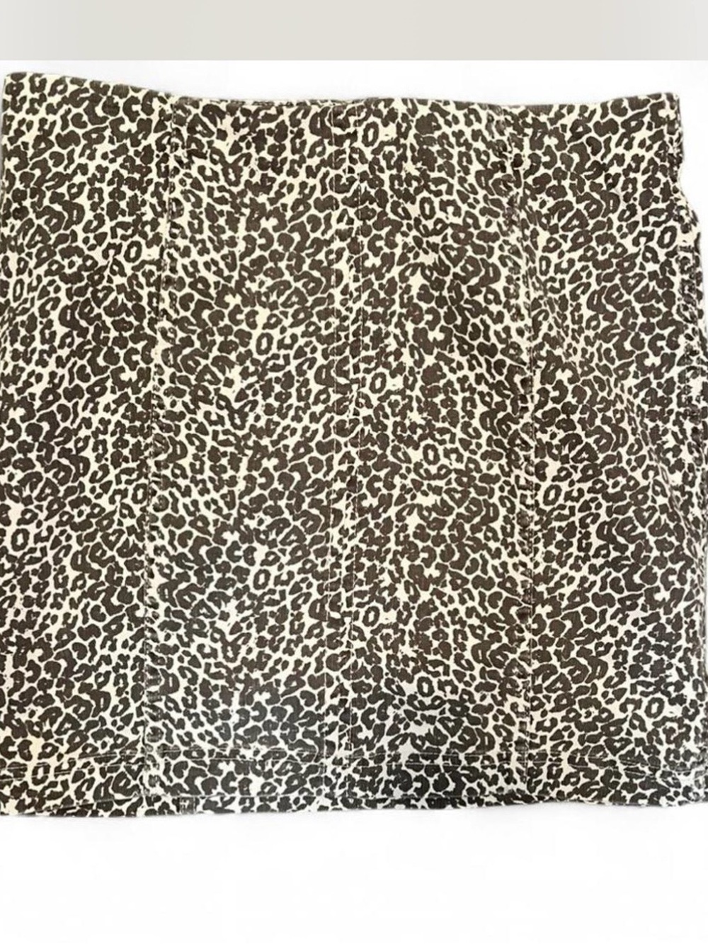 Free People Leopard Print Mini Skirt in Cream and Brown